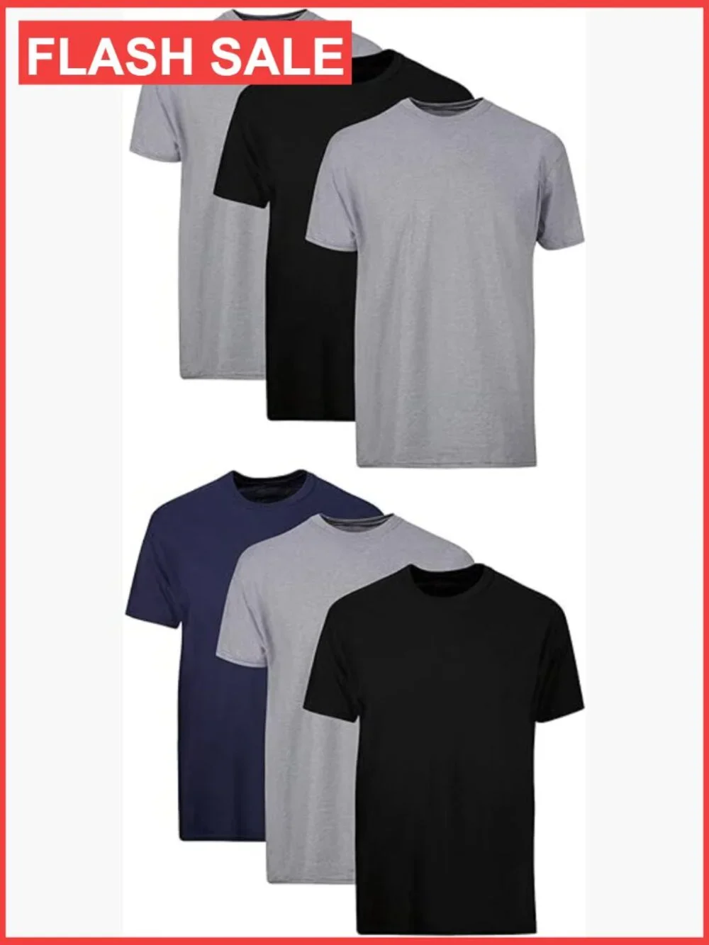 Men's Soft Cotton Undershirt Multipack Crew Neck Short Sleeve Stay-Tucked Tees